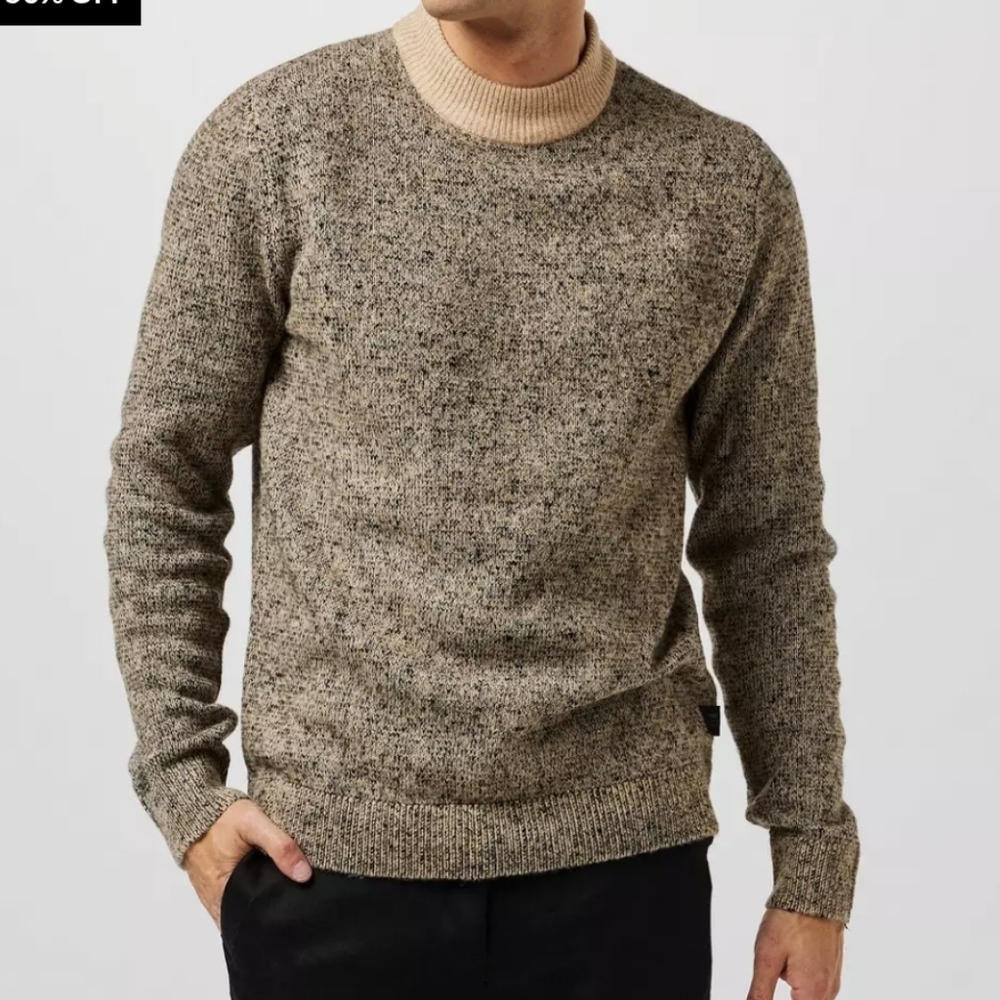 Jack and Jones Men's Beige Crewneck Sweater